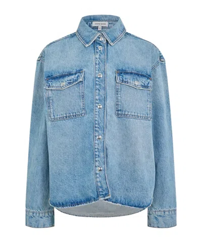 Anine Bing Womens Paxton Shirt In Blue