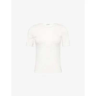 Anine Bing Womens Off White Pia Round-neck Knitted T-shirt