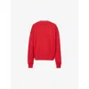 Anine Bing Miles Oversized Embroidered Cotton-jersey Sweatshirt In Red