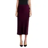 Anine Bing Womens Silk Zebra Midi Skirt In Burgundy