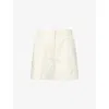 Anine Bing Womens Cream Trent Pleated Stretch-woven Shorts In White