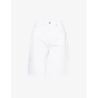 Anine Bing Womens White Jasper Baggy Denim Shorts