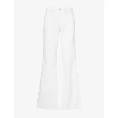 Anine Bing Womens Wyatt Straight-leg Denim Jeans White