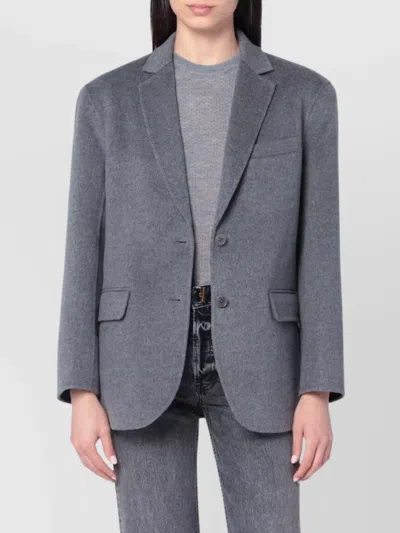 ANINE BING WOOL AND CASHMERE JACKET WITH FLAP POCKETS