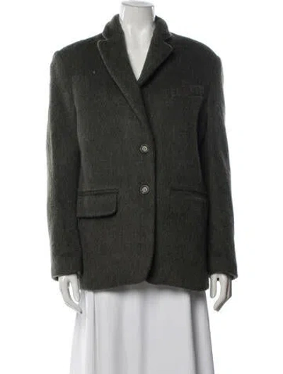 Pre-owned Anine Bing Wool Blazer In Green