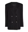 Anine Bing Wool-blend Pinstripe Maron Blazer In Grey