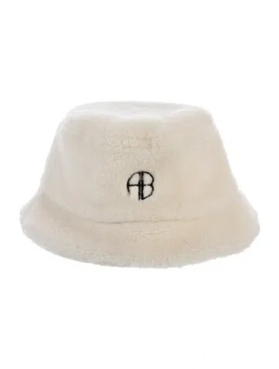 Pre-owned Anine Bing Wool Bucket Hat In White