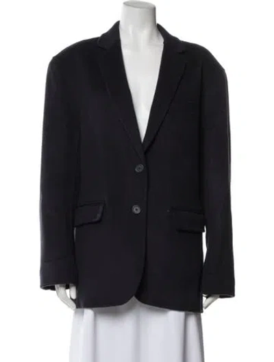 Pre-owned Anine Bing Wool Coat In Blue