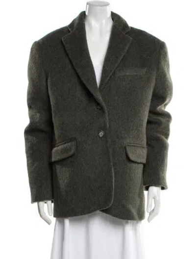 Pre-owned Anine Bing Wool Coat In Green