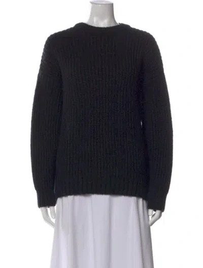 Pre-owned Anine Bing Wool Crew Neck Sweater In Black