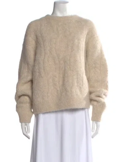 Pre-owned Anine Bing Wool Crew Neck Sweater In Neutral
