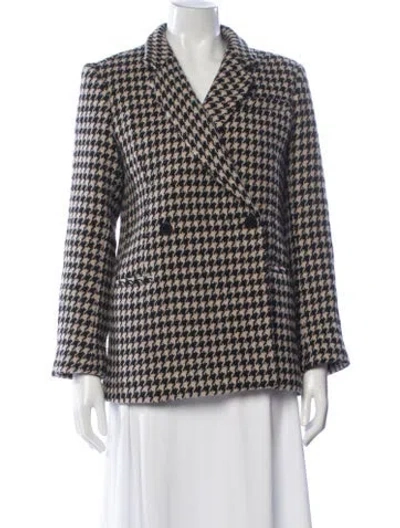 Pre-owned Anine Bing Wool Houndstooth Print Blazer