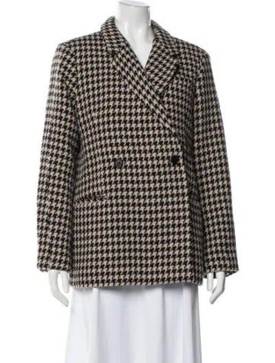 Pre-owned Anine Bing Wool Houndstooth Print Blazer W/ Tags