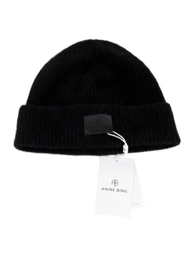 Pre-owned Anine Bing Wool Knit Beanie W/tags In Black
