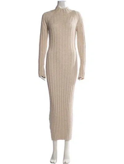 Pre-owned Anine Bing Wool Long Dress In Neutral
