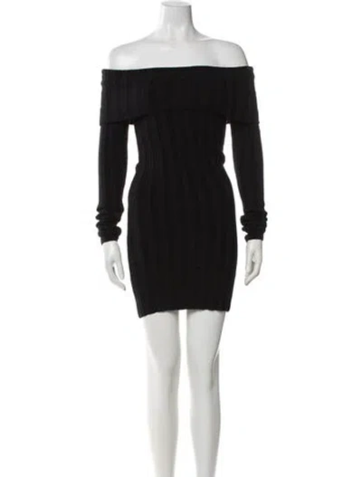 Pre-owned Anine Bing Wool Mini Dress In Black