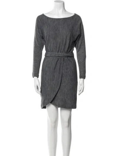 Pre-owned Anine Bing Wool Mini Dress In Gray