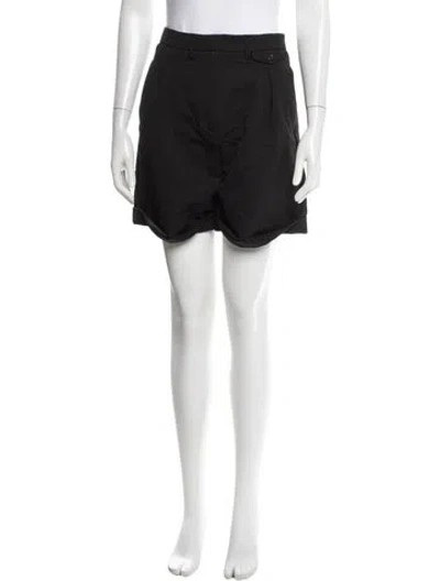 Pre-owned Anine Bing Wool Mini Shorts In Black