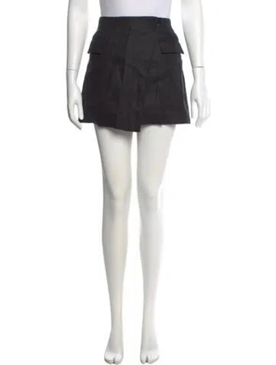 Pre-owned Anine Bing Wool Mini Skirt In Black