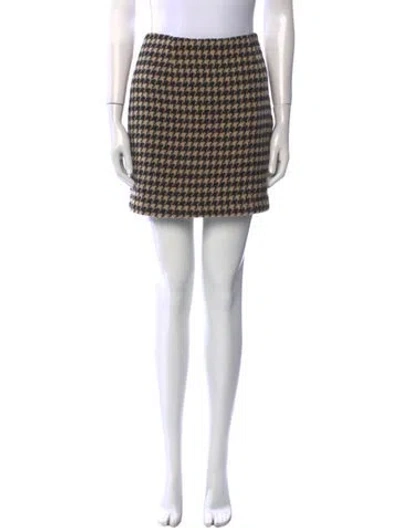 Pre-owned Anine Bing Wool Mini Skirt In Brown