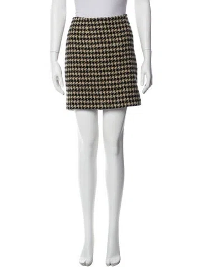 Pre-owned Anine Bing Wool Mini Skirt In Neutral