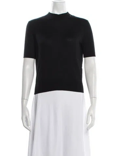 Pre-owned Anine Bing Wool Mock Neck Sweater In Black