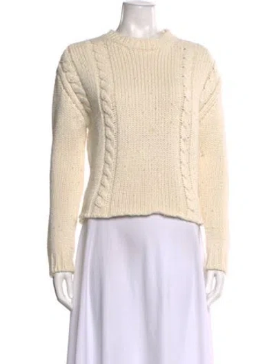 Pre-owned Anine Bing Wool Mock Neck Sweater In Neutral
