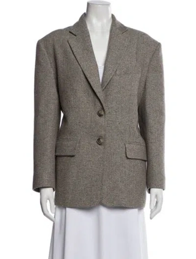 Pre-owned Anine Bing Wool Peacoat In Gray