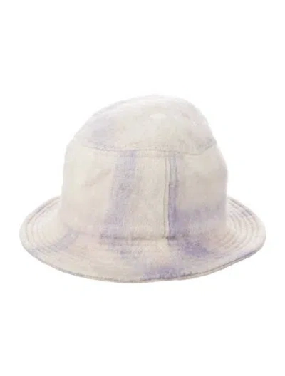 Pre-owned Anine Bing Wool Plaid Bucket Hat In Neutral