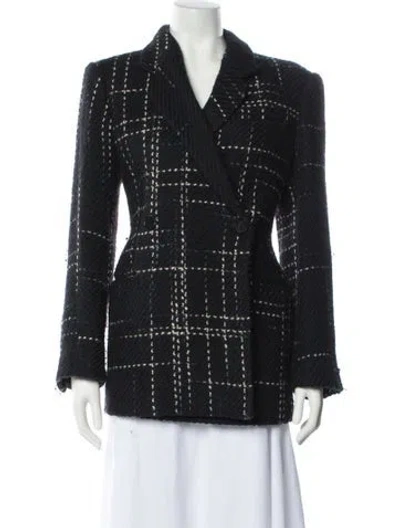 Pre-owned Anine Bing Wool Plaid Print Blazer In Multi