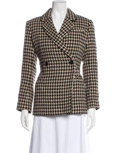 Pre-owned Anine Bing Wool Plaid Print Blazer In Neutral