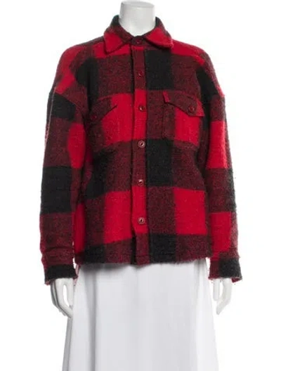 Pre-owned Anine Bing Wool Plaid Print Jacket In Multi