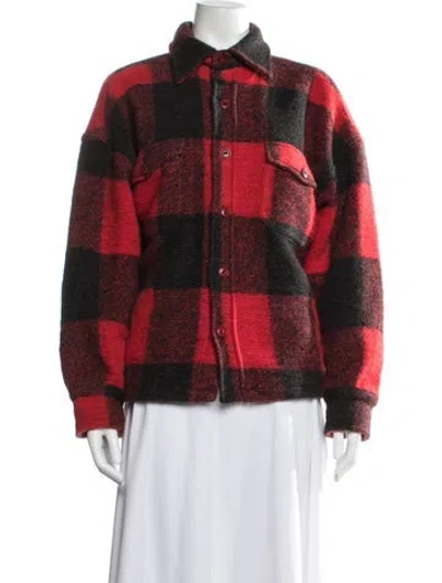 Pre-owned Anine Bing Wool Plaid Print Jacket In Multi