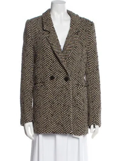 Pre-owned Anine Bing Wool Printed Blazer In Neutral