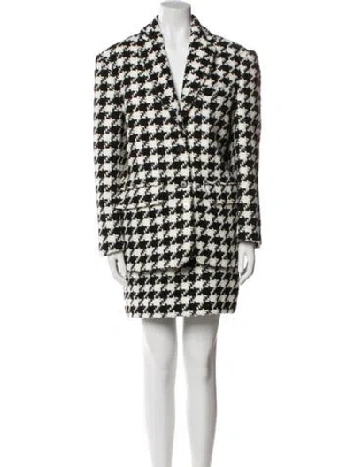 Pre-owned Anine Bing Wool Printed Skirt Set In Black
