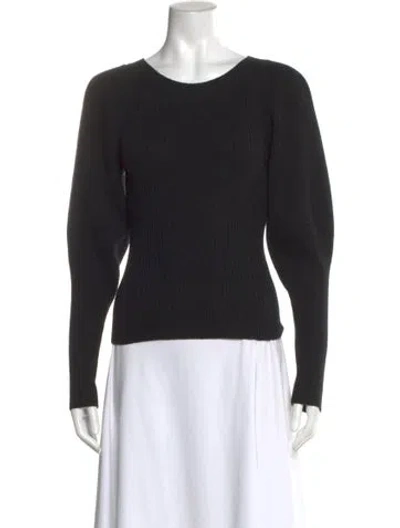 Pre-owned Anine Bing Wool Scoop Neck Sweater In Black