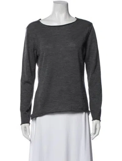 Pre-owned Anine Bing Wool Scoop Neck Sweater W/ Tags In Gray