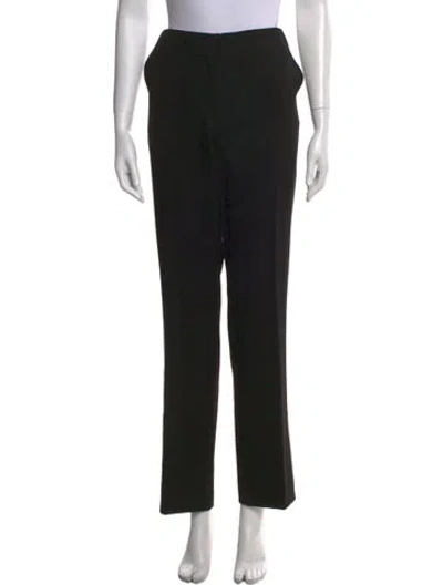 Pre-owned Anine Bing Wool Straight Leg Pants In Black