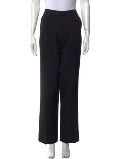 Pre-owned Anine Bing Wool Straight Leg Pants In Black