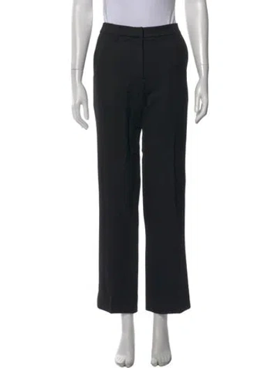 Pre-owned Anine Bing Wool Straight Leg Pants In Black