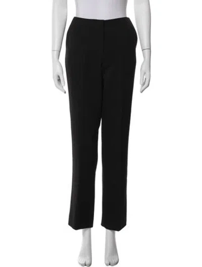 Pre-owned Anine Bing Wool Straight Leg Pants In Black