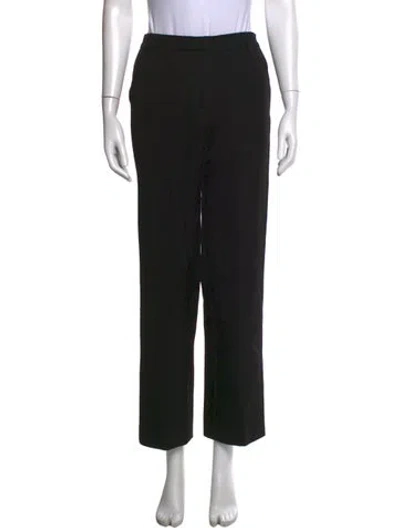 Pre-owned Anine Bing Wool Straight Leg Pants In Black