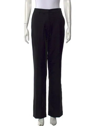 Pre-owned Anine Bing Wool Straight Leg Pants In Black