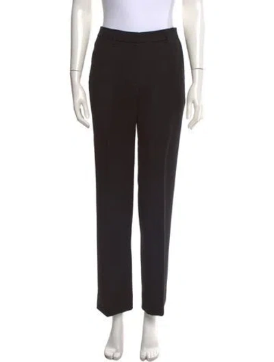 Pre-owned Anine Bing Wool Straight Leg Pants In Black