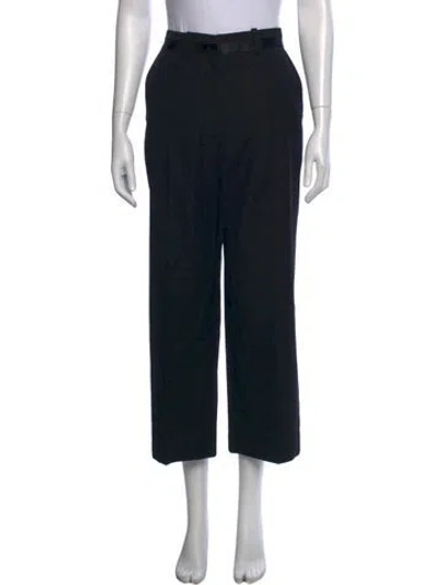 Pre-owned Anine Bing Wool Straight Leg Pants In Black
