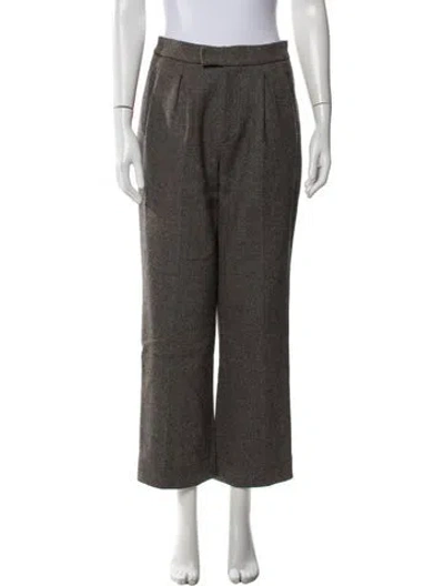 Pre-owned Anine Bing Wool Straight Leg Pants In Black
