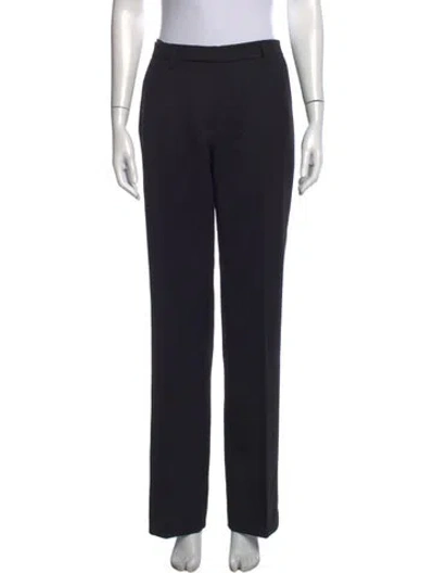 Pre-owned Anine Bing Wool Straight Leg Pants In Black