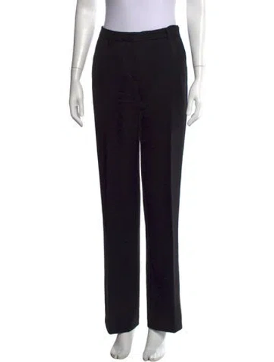 Pre-owned Anine Bing Wool Straight Leg Pants In Black