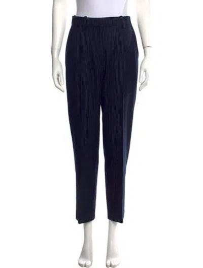 Pre-owned Anine Bing Wool Straight Leg Pants In Blue