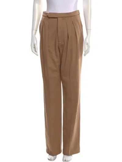 Pre-owned Anine Bing Wool Straight Leg Pants In Brown